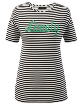 Aniston CASUAL T-Shirt im Marine-Look mit Schaumdruck - NEUE KOLLEKTION
