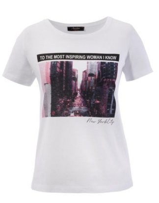 Aniston CASUAL T-Shirt mit Frontprint von New York und Schriftzug - NEUE KOLLEKTION