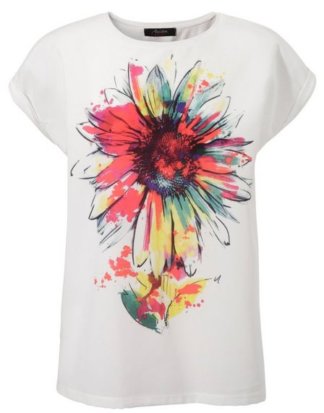 Aniston CASUAL T-Shirt mit graphischen Blütendruck - NEUE KOLLEKTION