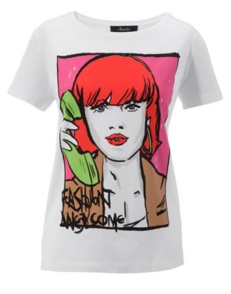 Aniston CASUAL T-Shirt mit neonfarbenem Frontprint - NEUE KOLLEKTION
