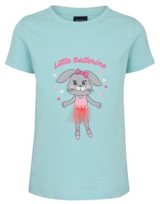 Arizona T-Shirt "Little Ballerina" mit Häschen-Druck und Tülldetail