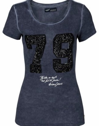 Arizona T-Shirt "vorn mit Pailletten" im Glamour-Sporty-Look