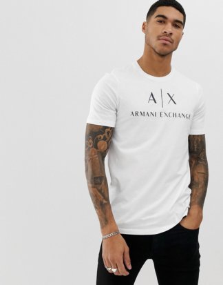 Armani Exchange - Weißes T-Shirt mit Logo-Schriftzug