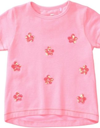 BASEFIELD T-Shirt mit niedlichen Blümchen aus Pailletten