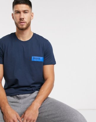BOSS - Bodywear - Marineblaues T-Shirt mit Logo-Navy