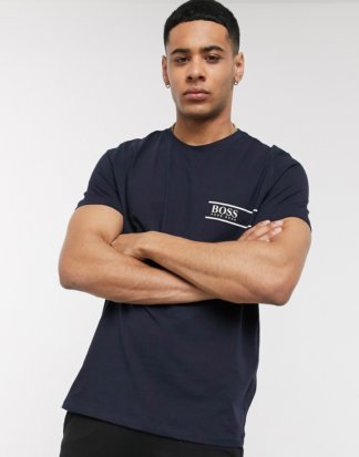 BOSS - Bodywear - Marineblaues T-Shirt mit Logo-Navy