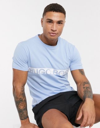 BOSS - Bodywear - Schmal geschnittenes T-Shirt in Blau