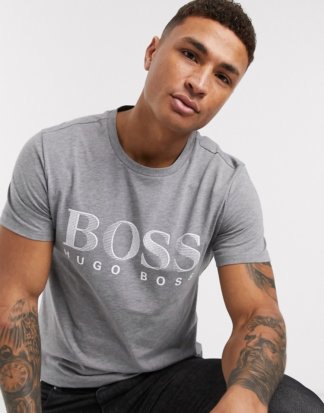 BOSS - Business - T-Shirt mit Logo-Silber