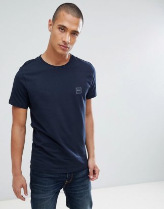 BOSS - Tales - Marineblaues T-Shirt mit Kastenlogo-Navy