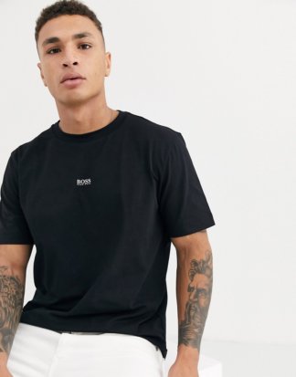 BOSS - Tchup - Schwarzes T-Shirt mit kontrastierendem Logo