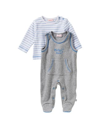 Baby-Jungen-Strampler-Set mit Streifen-Shirt, 2-teilig