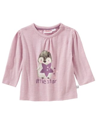 Baby-Mädchen-Shirt mit Pinguin-Frontaufdruck