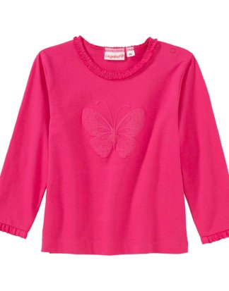 Baby-Mädchen-Shirt mit Schmetterlings-Applikation