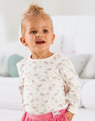 Baby-Mädchen-Shirt mit praktischer Knopfleiste