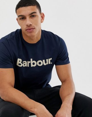 Barbour - Marineblaues T-Shirt mit Logo-Navy