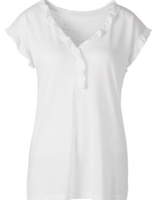 Beachtime T-Shirt (2er-Pack) mit femininer Rüschenkante