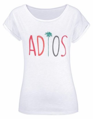 Beachtime T-Shirt mit modischem Sprüche Frontdruck "Adios"