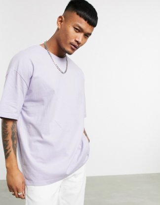 Bershka - Join Life - Oversize-T-Shirt in Flieder-Blau