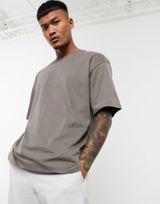 Bershka - Join Life - Oversize-T-Shirt in Taupe-Beige