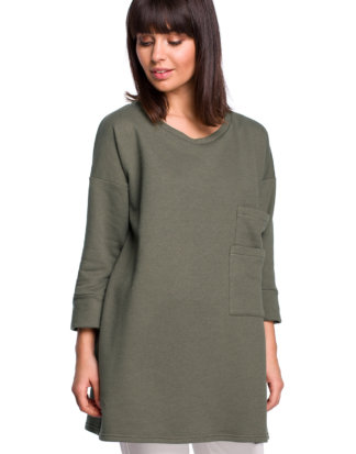 Bewear Shirt, 7/8-Arm, Rundhals, weiter Schnitt grün
