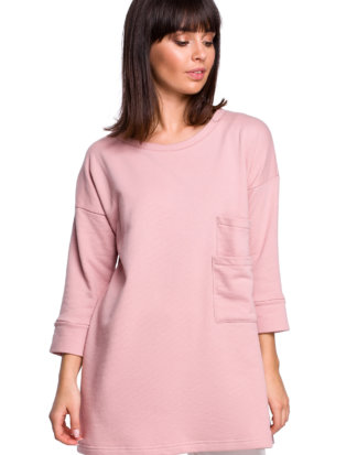 Bewear Shirt, 7/8-Arm, Rundhals, weiter Schnitt rosa