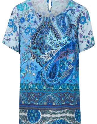 Blusen-Shirt Rundhals-Ausschnitt Peter Hahn mehrfarbig Größe: 38