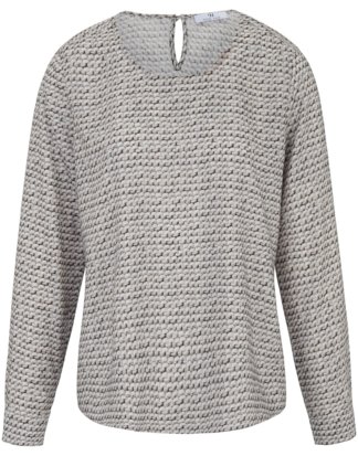 Blusen-Shirt Rundhals-Ausschnitt Peter Hahn mehrfarbig Größe: 42