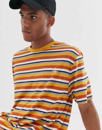 Brooklyn Supply Co - Legeres T-Shirt mit bunten Streifen-Mehrfarbig