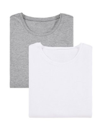 Bruno Banani T-Shirt (Packung, 2er-Pack) mit kleinem Logodruck am Saum