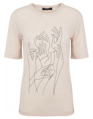 Bruuns Bazaar Shirt, Halbarm, Rundhals rosa