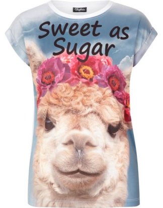 Buffalo T-Shirt "LAMA" mit Druck
