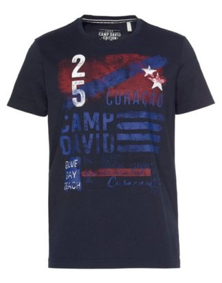 CAMP DAVID T-Shirt mit großem Logo-Frontdruck