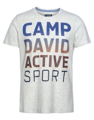 CAMP DAVID T-Shirt mit großem Logoprint