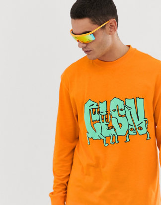 COLLUSION - Langärmliges T-Shirt mit Print-Orange