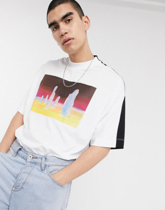 COLLUSION - Oversize-T-Shirt mit beidseitigem Aufdruck-Mehrfarbig
