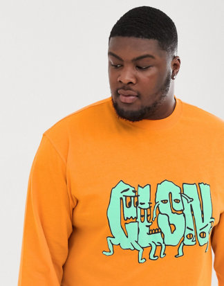 COLLUSION Plus - Bedrucktes T-Shirt-Orange