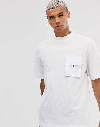 COLLUSION - T-Shirt mit Tasche-Weiß