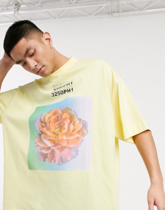 COLLUSION - Übergroßes, bedrucktes T-Shirt in Gelb