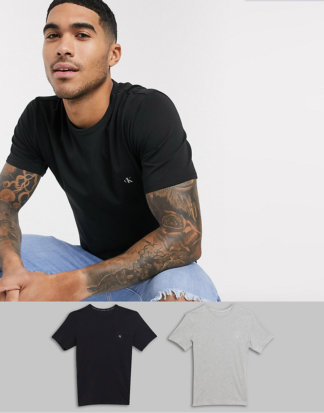 Calvin Klein - CK One - Legere Rundhals-T-Shirts mit Logo, 2er Pack-Mehrfarbig