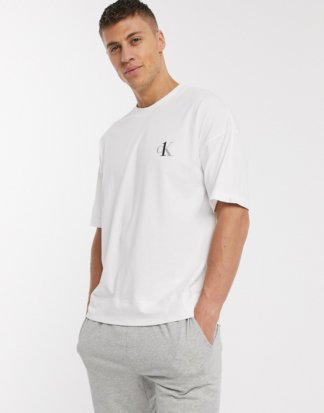 Calvin Klein - CK One - Weißes Lounge-T-Shirt mit Rundhalsausschnitt und Logo