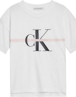 Calvin Klein Jeans T-Shirt "MONOGRAM STRIPE SS" mit Logodruck