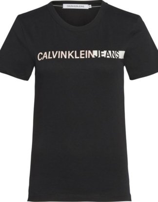 Calvin Klein Jeans T-Shirt "STRIPE LOGO SLIM TEE" mit Calvin Klein Jeans Schriftzug auf der Brust & im Rücken