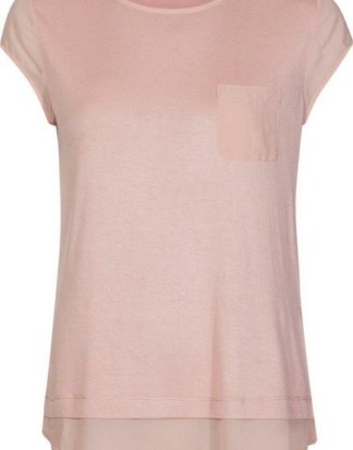 Calvin Klein T-Shirt "CAP SLV MIX MEDIA TOP" im trendigen Materialmix mit Calvin Klein Logo