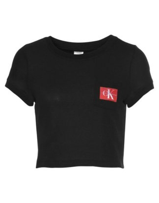 Calvin Klein T-Shirt aus Piqué in Cropped-Form