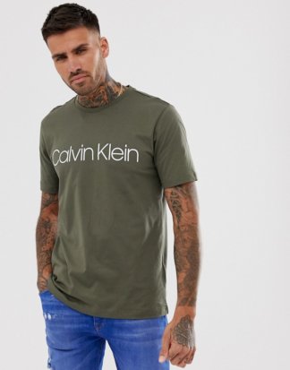 Calvin Klein - T-Shirt mit Logo in Olivgrün