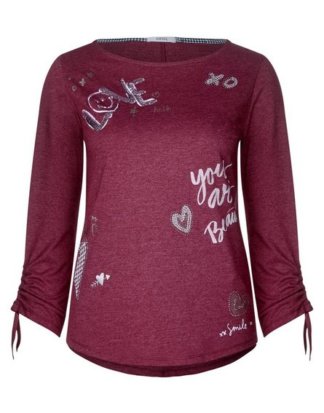Cecil 3/4-Arm-Shirt mit Print, Pailletten und Strasssteinen
