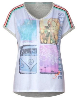 Cecil V-Shirt mit Fotodruck und Schriftzug