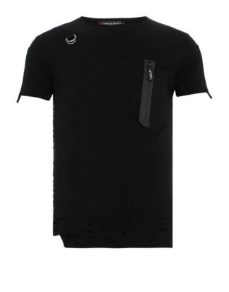Cipo & Baxx T-Shirt "Asymetric" mit Design Application