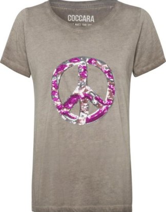 Coccara T-Shirt "IRENE" mit trendy Pailletten