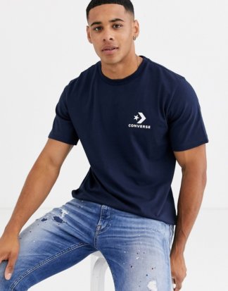 Converse - Marineblaues T-Shirt mit Stern-Chevron-Logo-Navy